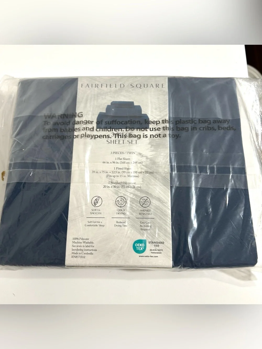 NWT Fairfield Square Twin Sheet Set